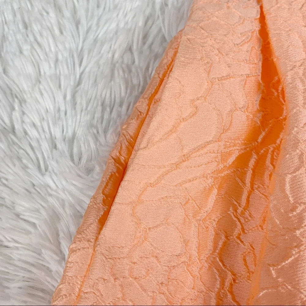 Jonathan Saunders Peony jacquard‎ pleated skater Skirt knee Length neon orange
